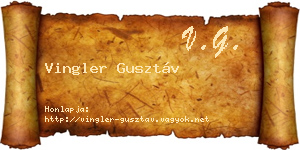 Vingler Gusztáv névjegykártya